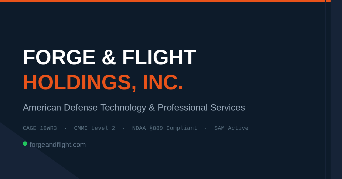 Forge & Flight Holdings | American Defense Technology & Professional ...